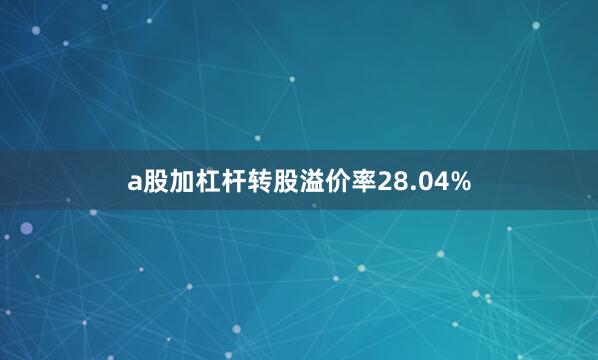 a股加杠杆转股溢价率28.04%